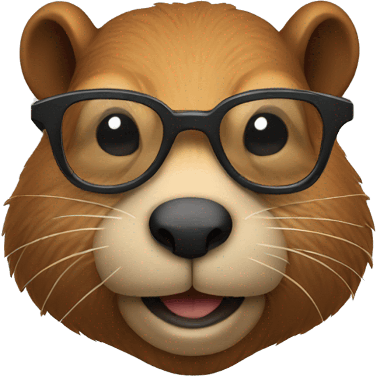 Beaver wear glasses emoji