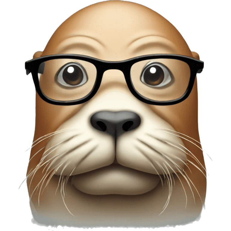 Walrus with glasses emoji