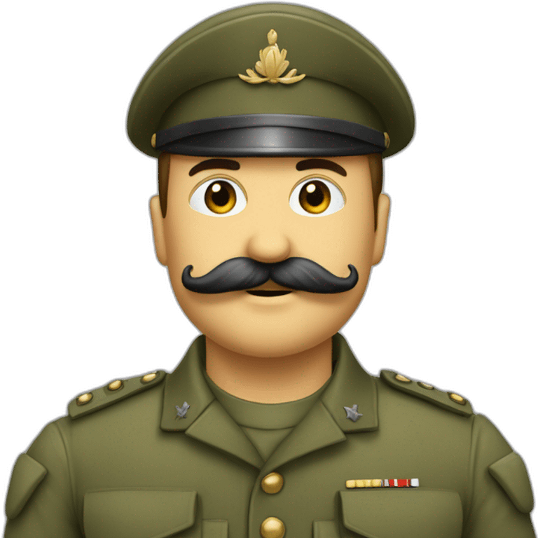 soldat avec une moustach de forme trapèze emoji