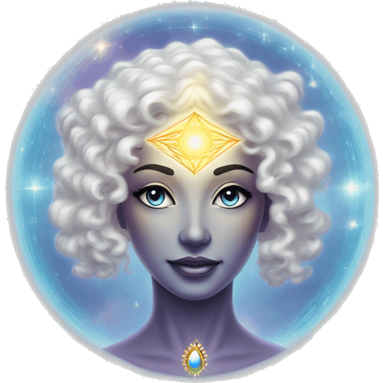 Pleiadian radiant glowing diva woman female third eye emoji