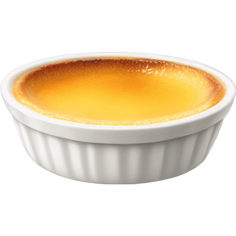 Creme brulee in white ceramic bowl emoji