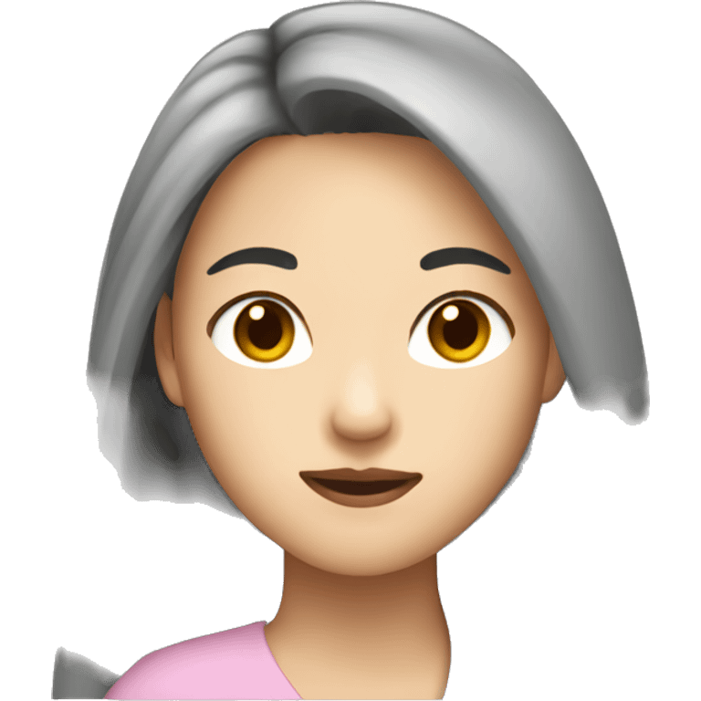 asian woman long hair with no bangs  emoji