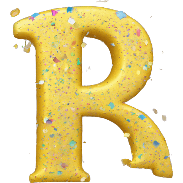 the letter p with confetti emoji