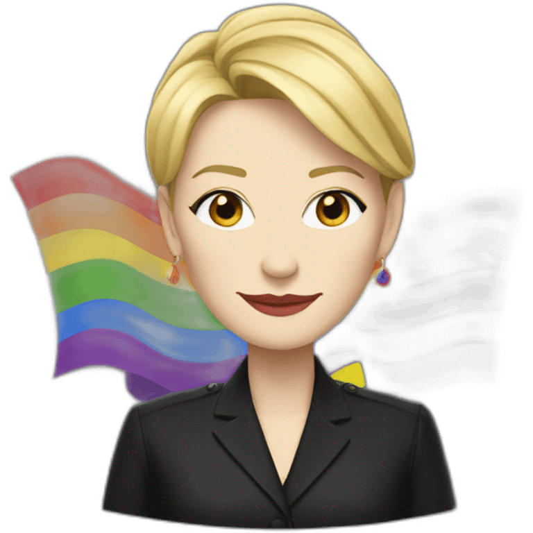 Cate blanchett with lgbt flag emoji