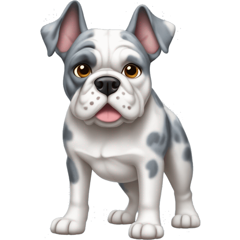 Blue Merle bulldog full body emoji