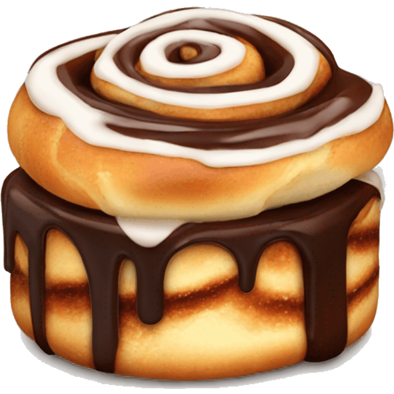 cinnamon roll with chocolate glaze emoji