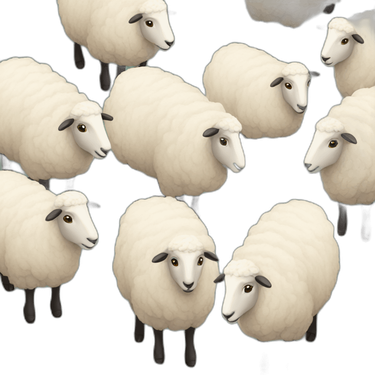 5 sheep walking emoji