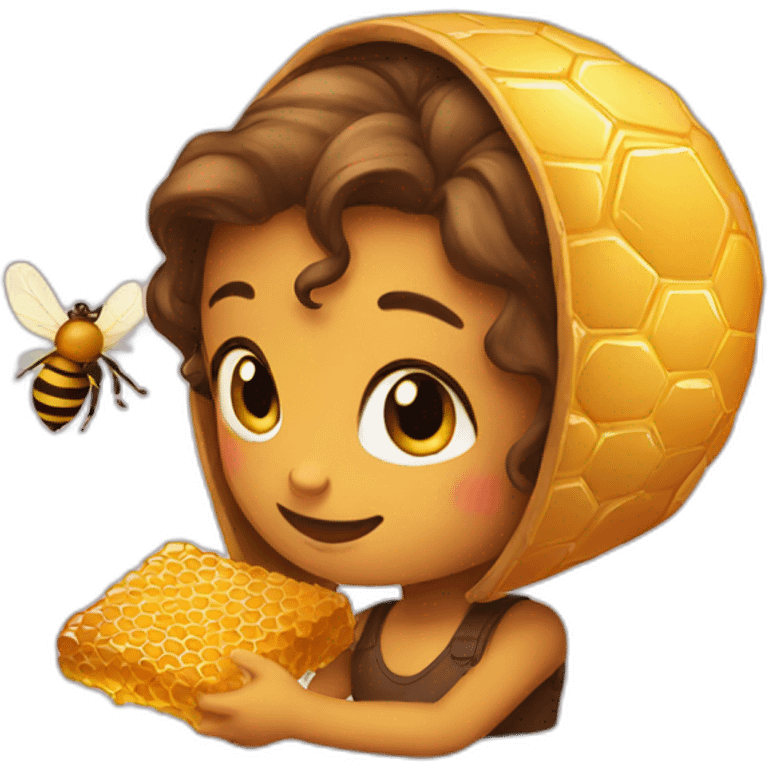 Girl and the honey emoji