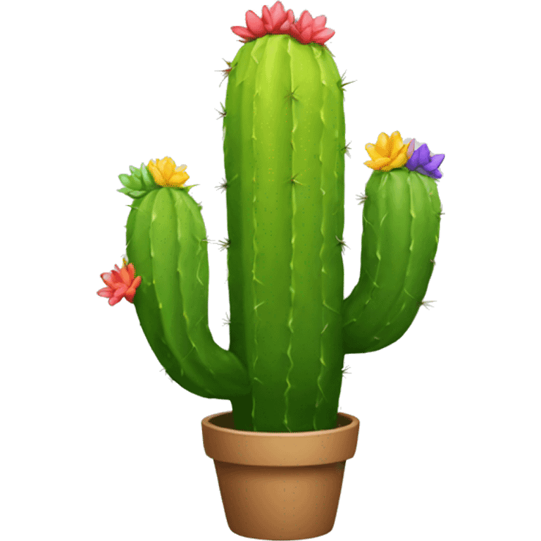 Cactus rainbow emoji