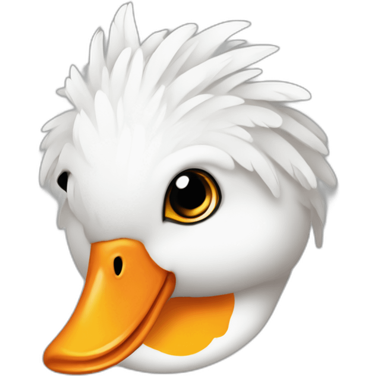 Pato blanco pico naranja dibujo emoji