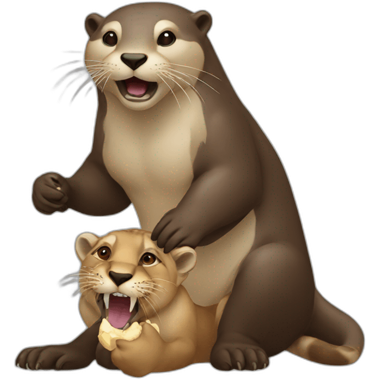 Otter eating a lion emoji