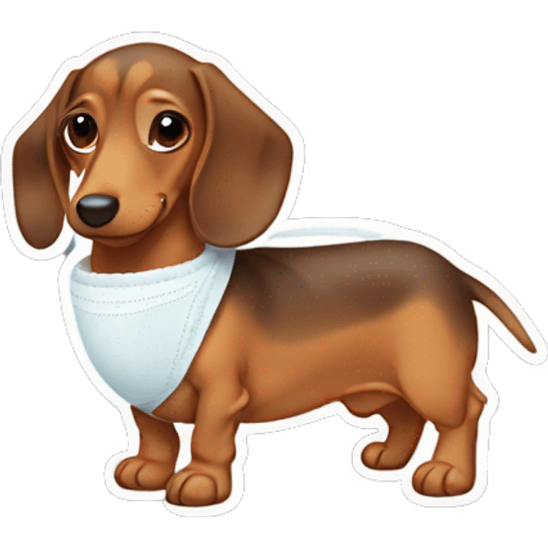 daschund in diaper emoji