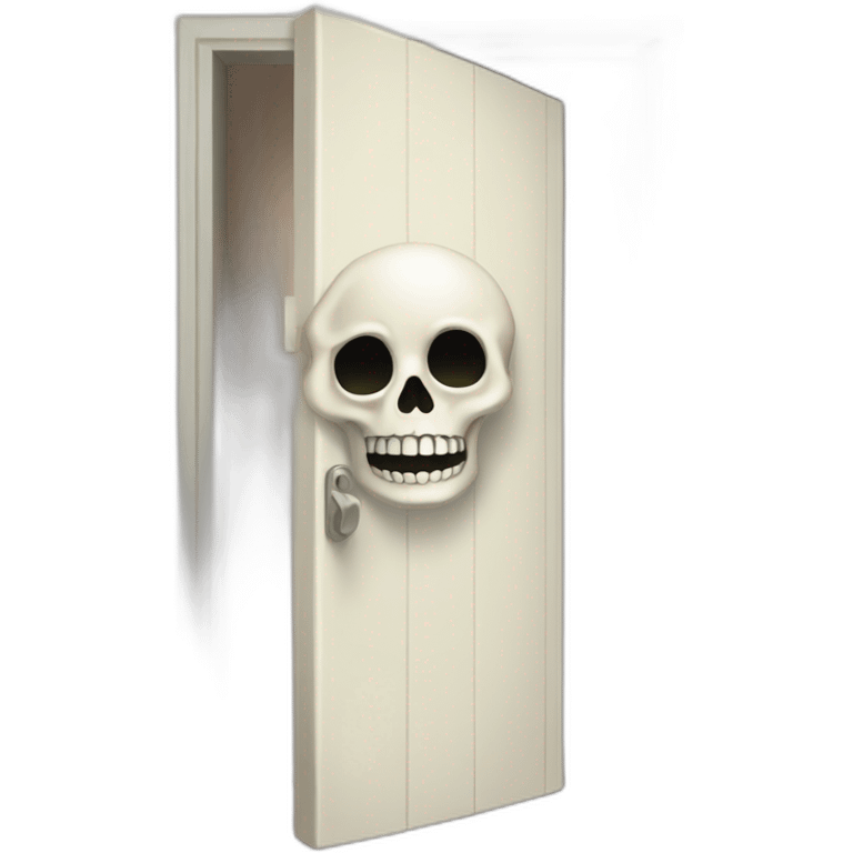 a skeleton peeking out of the closet emoji