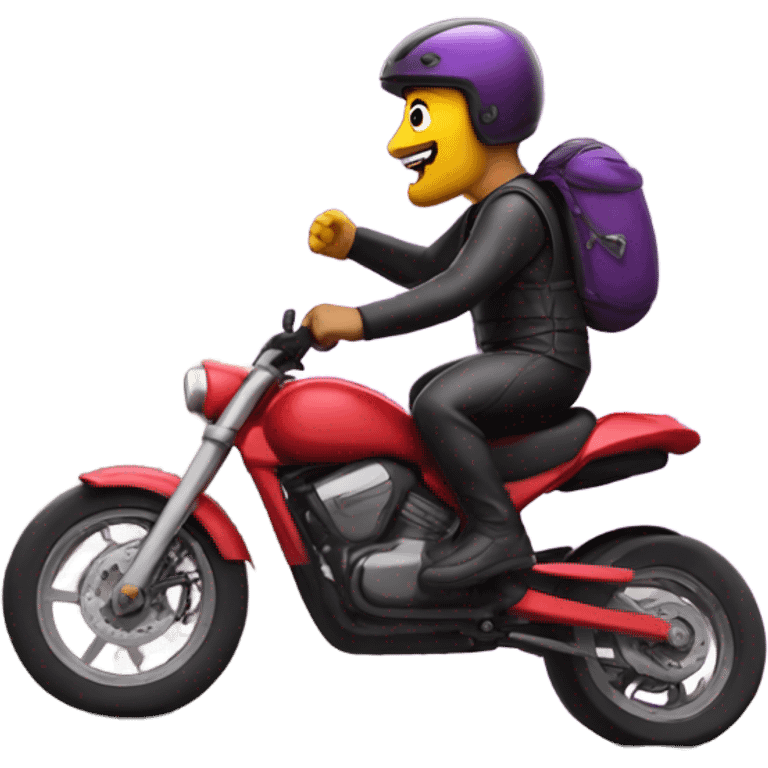 Biker riding up eggplant mountain  emoji