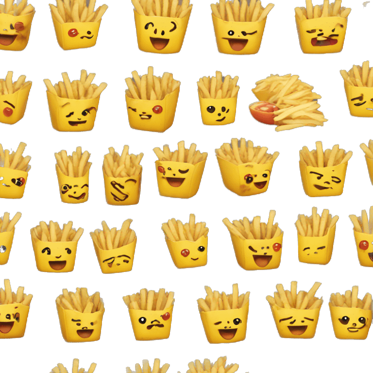 Fries and Pikachu  emoji