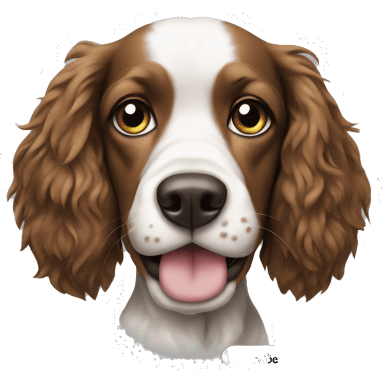 spaniel in a t-shirt with the inscription "CLEAN VIBE" emoji