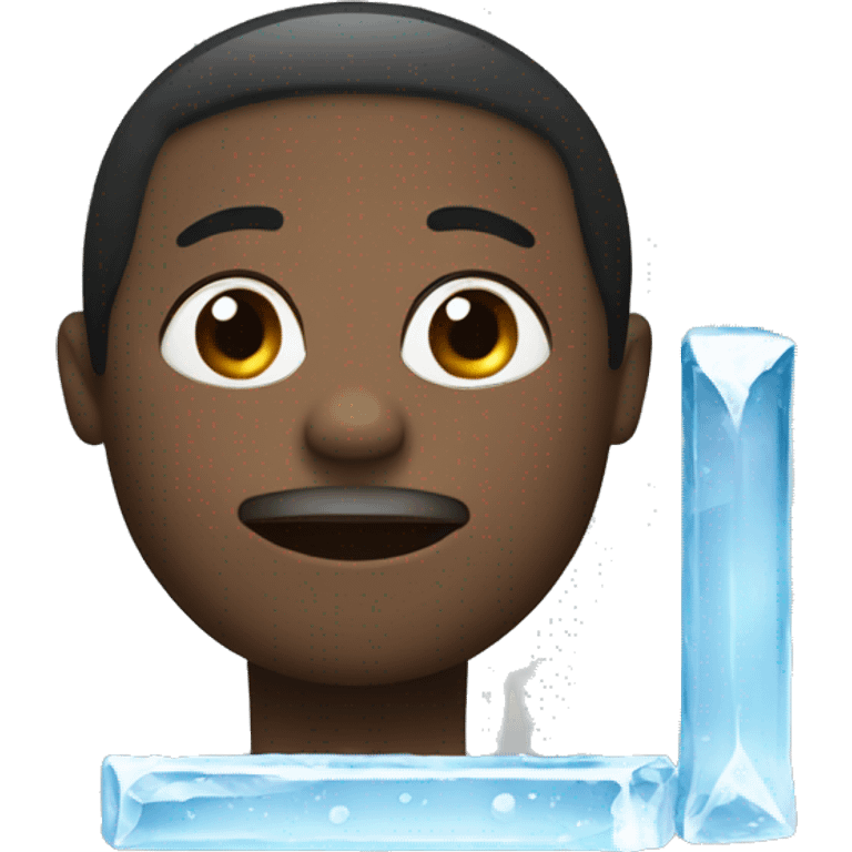 black equal icon with ice emoji