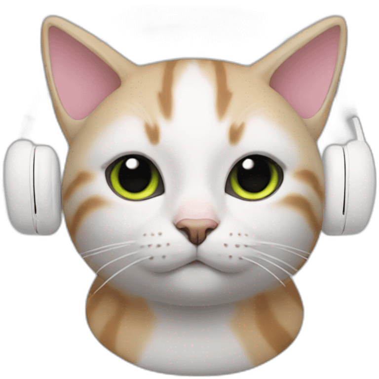 cat airpods max on head emoji