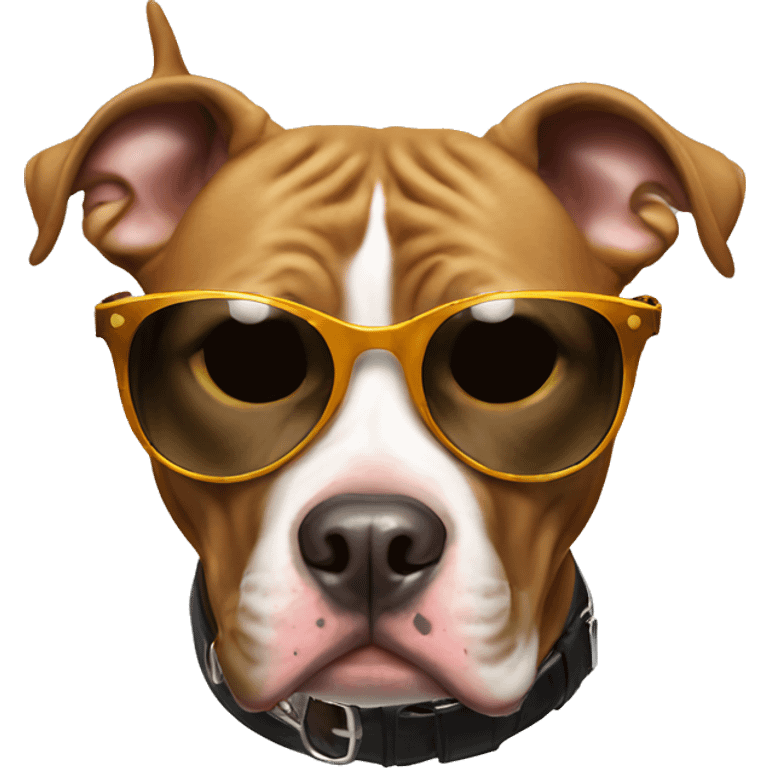 pit bull wearing sun glasses emoji