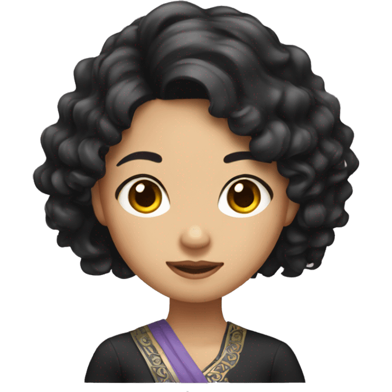 Thai girl with black wavy hair emoji