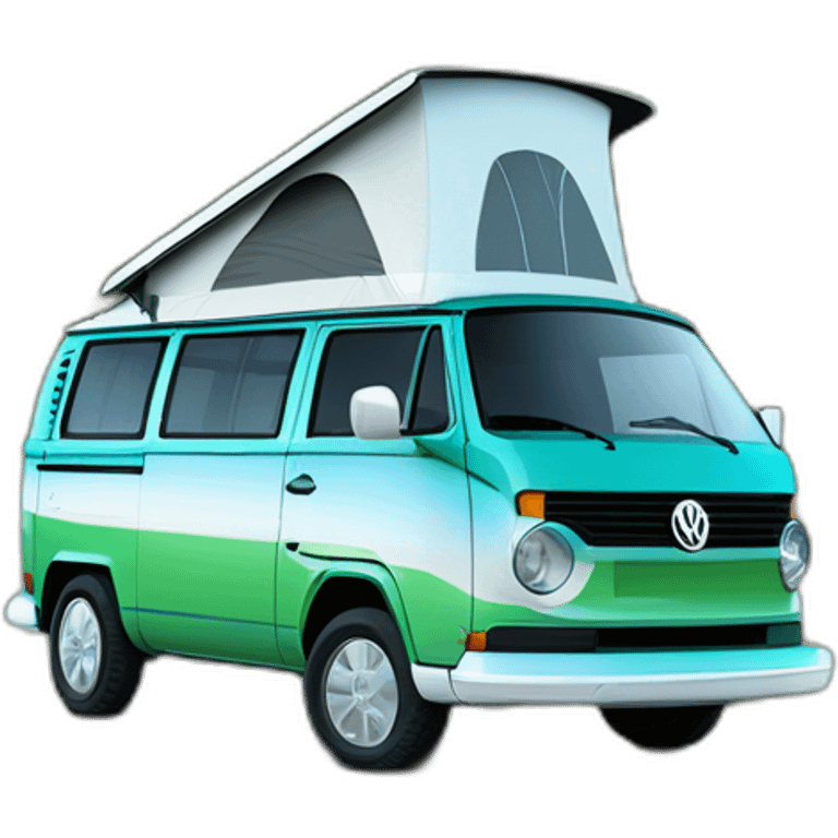 VW T6 California camping bus bicolor VW greenblue white von emoji