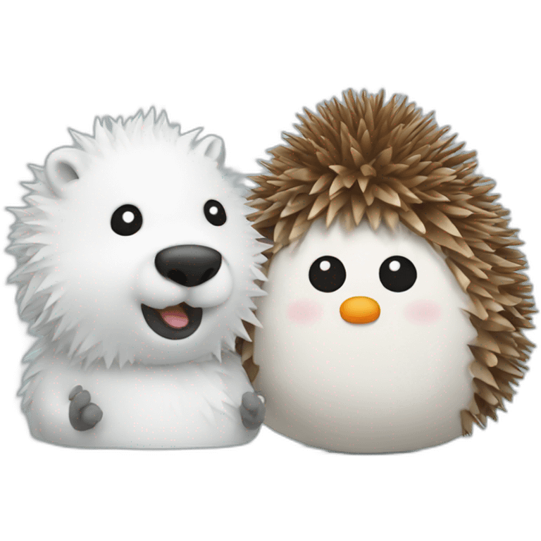 snowman and hedgehog emoji