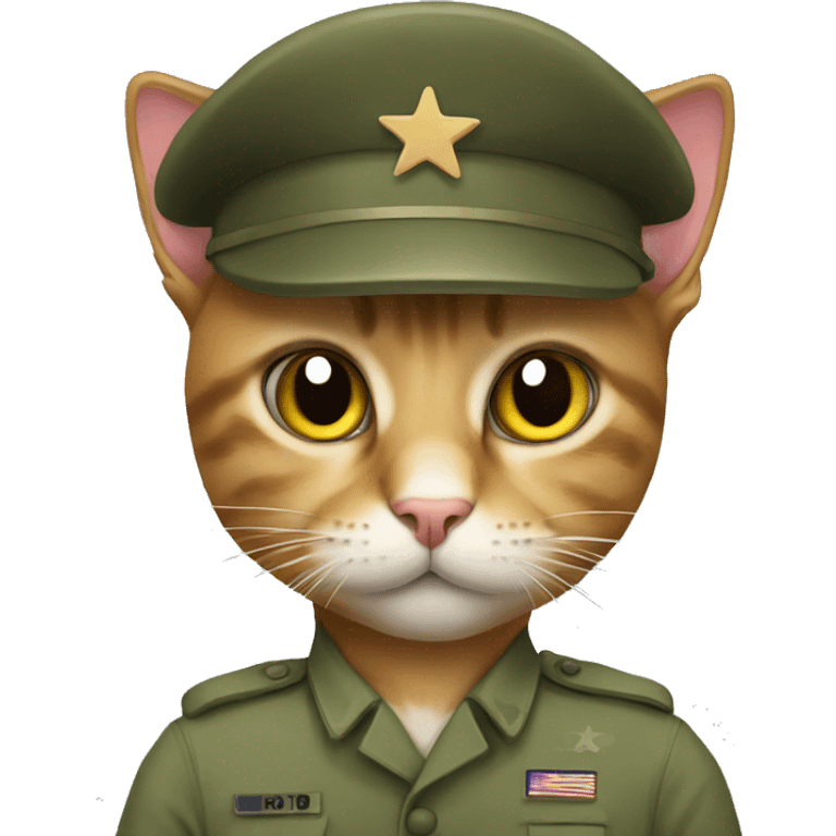 Cat in army  emoji