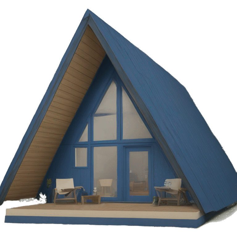 Modern blue a-frame cabin emoji