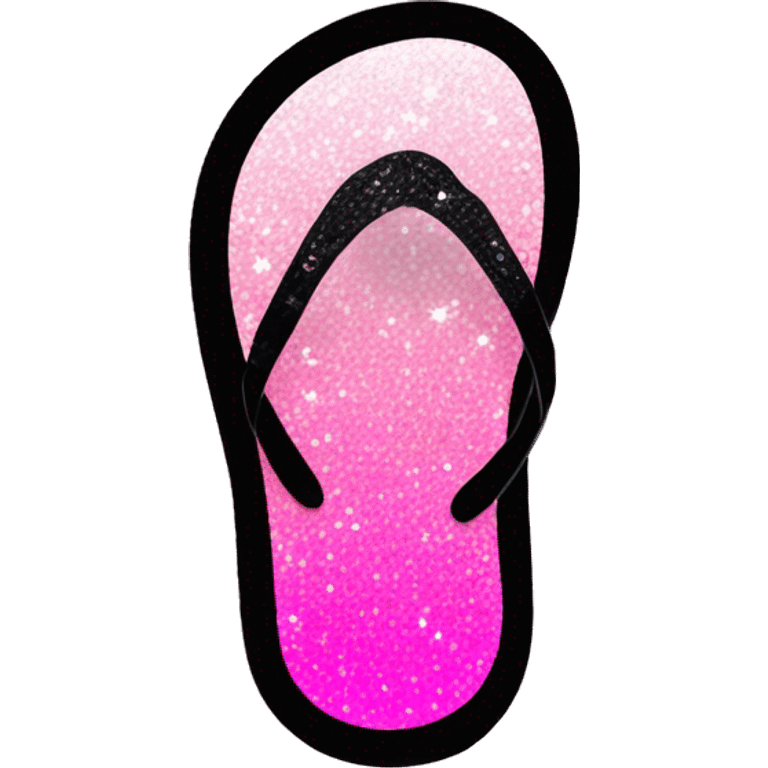 Pink ombre flip flop phone with glitter  emoji