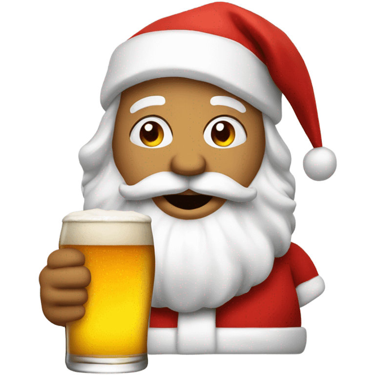 Santa with a beer emoji