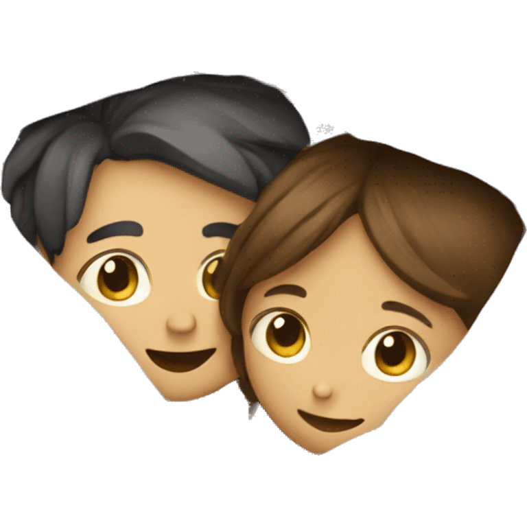 boy and girl hugging in blanket  emoji