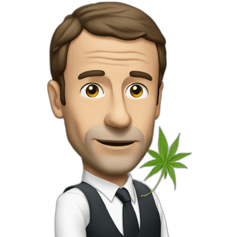 Macron smok marijuana emoji