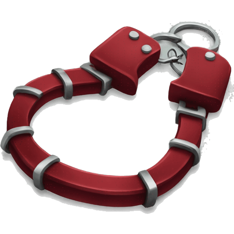 Dark red fuzzy handcuffs emoji