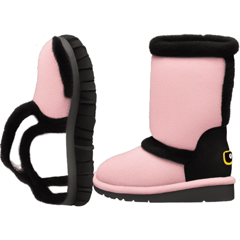 Pink and black Ugg’s  emoji