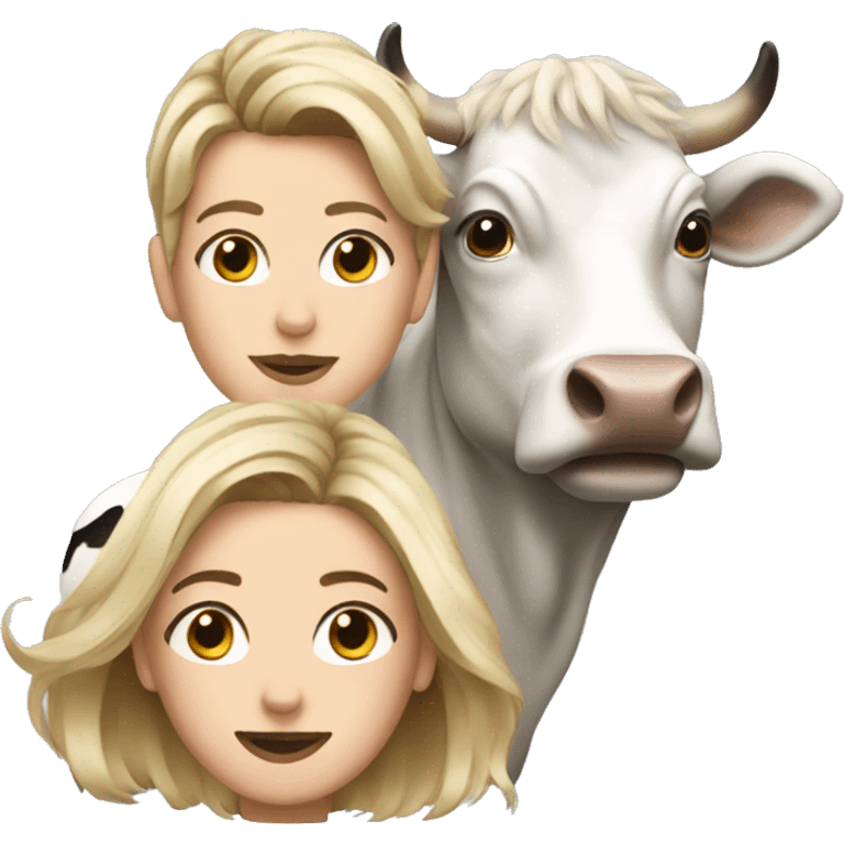 Hair estilist with a cow emoji