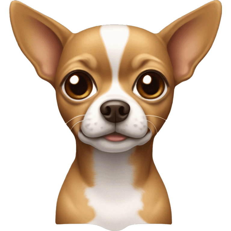 Brown chihuahua with white stripe down face emoji