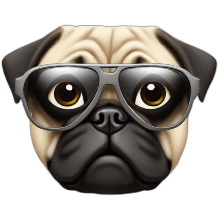 A pug 2024 new years sunglasses emoji