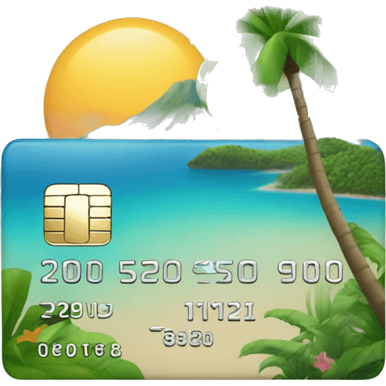 credit card with tropical island on it emoji