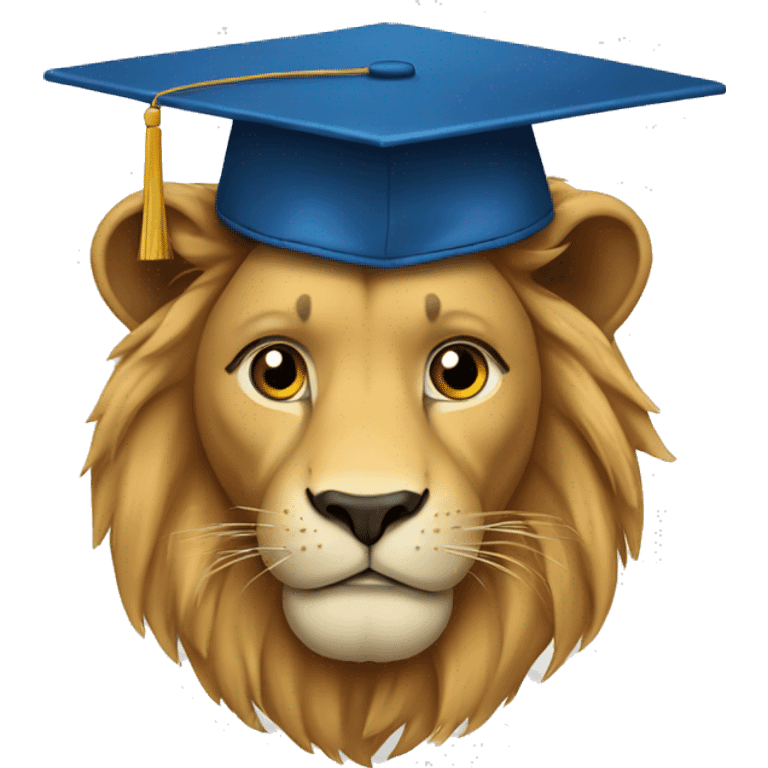 lion with a graduation cap emoji