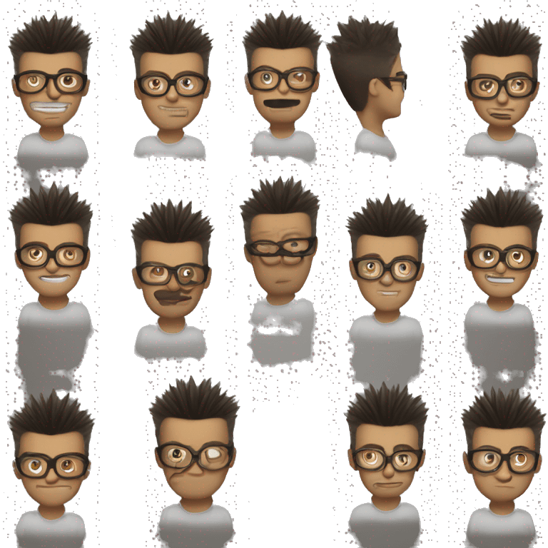 spiky hair guy with glasses Mexican emoji