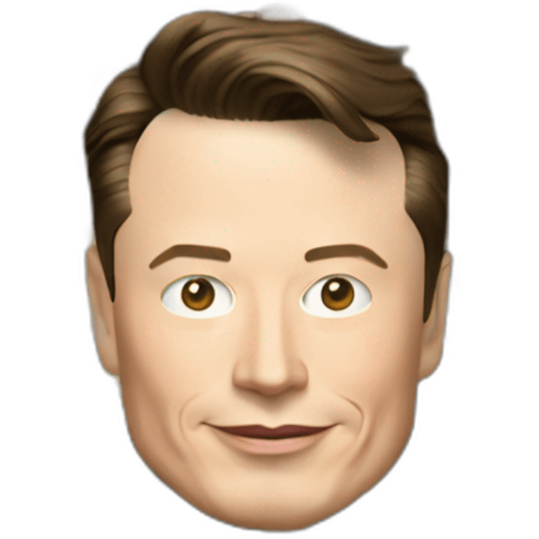 Elon Musk en un cohete emoji