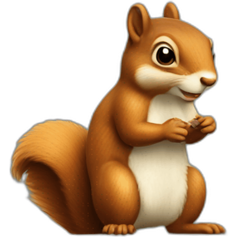 the winning squirrel stands on a pedestal emoji