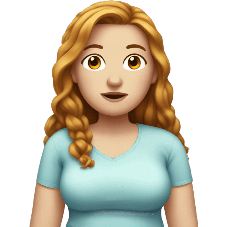 Obesity, female, freckles, long hair emoji