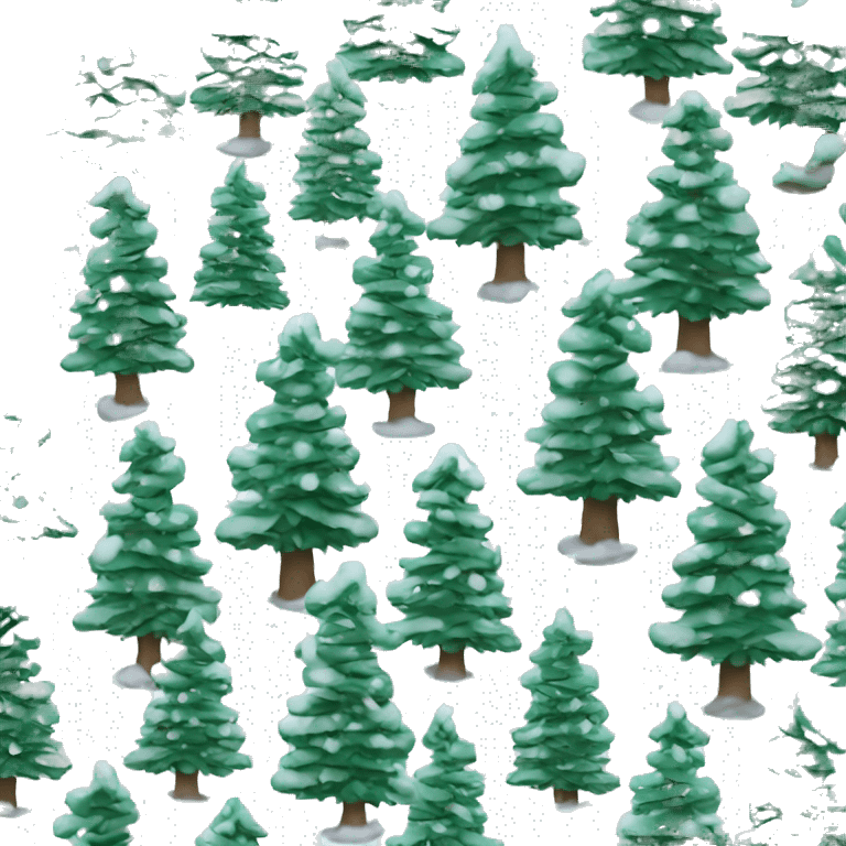 Snow covered Christmas trees  emoji