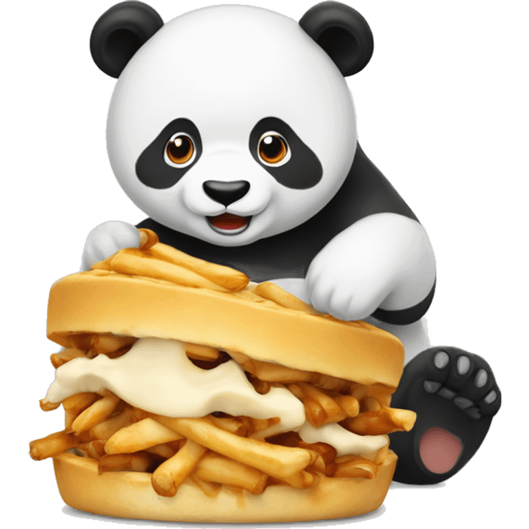 Potine qui porte un panda qui mange de la poutine  emoji