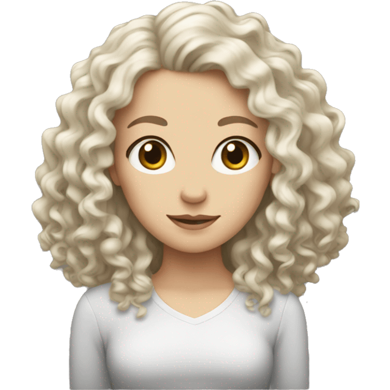 white girl with curly hair emoji