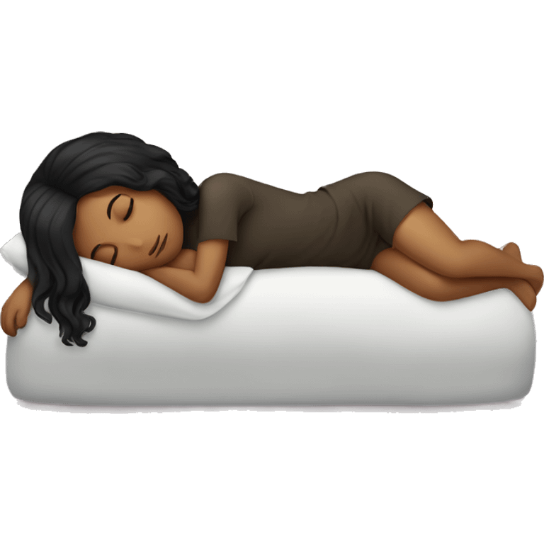 Black hair girl sleeping emoji