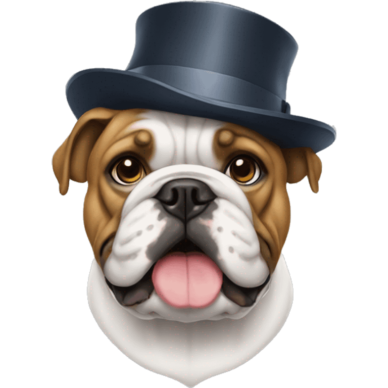 Bulldog with hat emoji