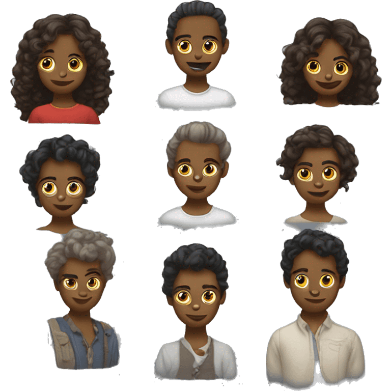 métisse avec beaucoup de cheveux  emoji