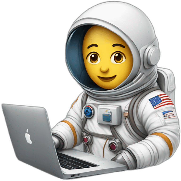 astronaut with hoodie and a macbook emoji